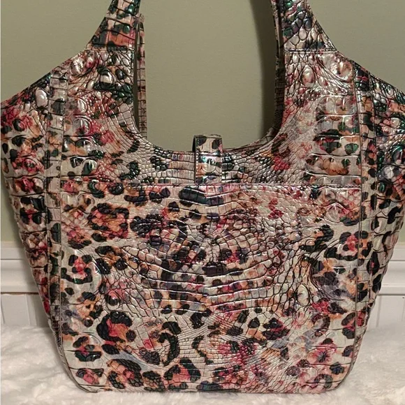 Brahmin Leopard Carla Tote Bag - Picture 2 of 2
